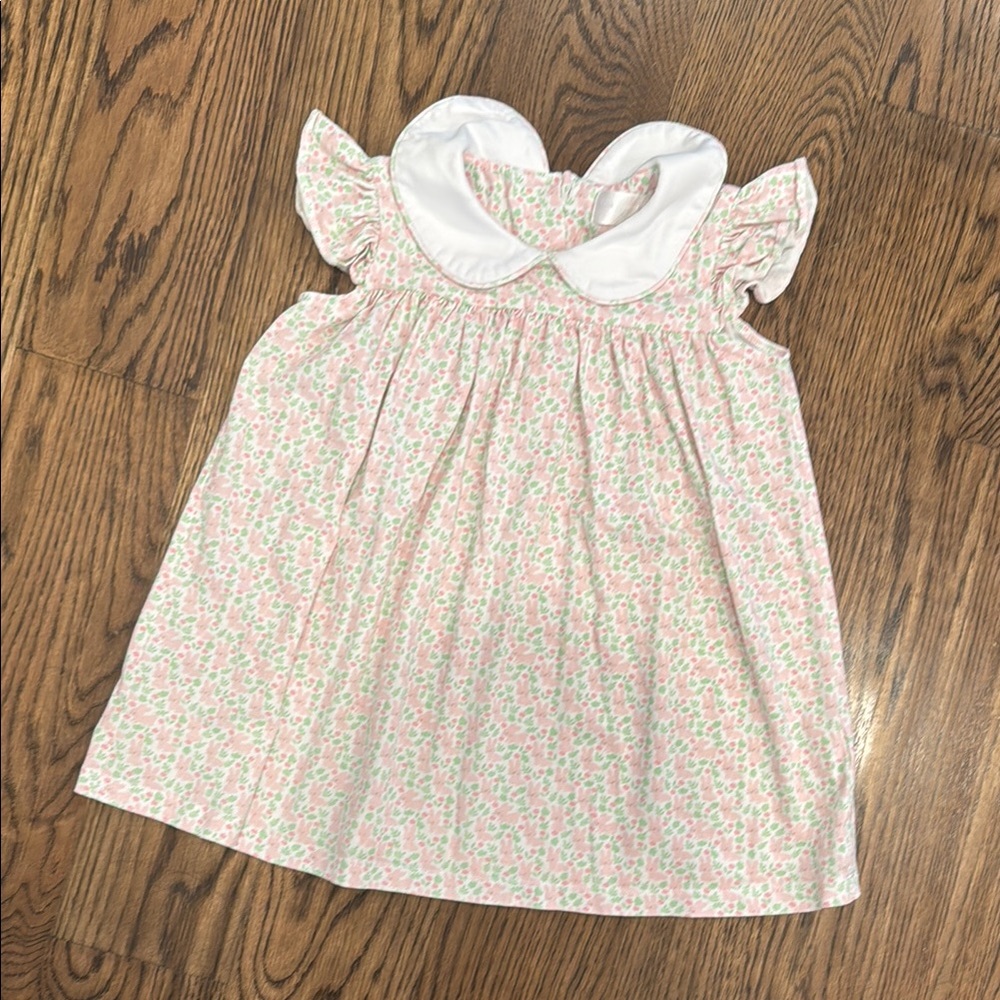 Floral Pink and White Kids Dress